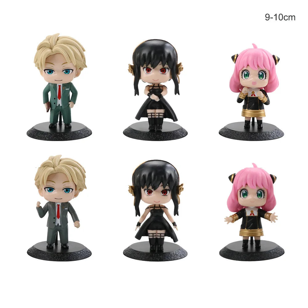 6Pcs SPY x FAMILY Anime Figures Anya Forger Loid Forger Yor Forger SPY FAMILY Pvc Action Figure Model Toys Doll Collection Toy