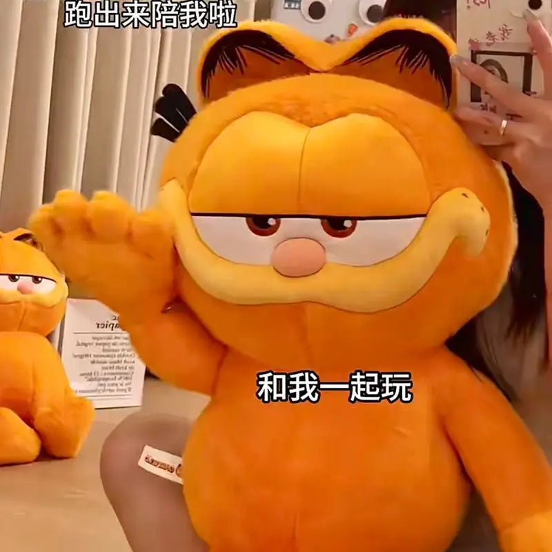 MINISO Garfield Cute Fat Cat Stuffed Doll Kawaii Soft Animal Garfield Kittens Plush Toy Kawaii Kid Accompanying Sleep Xmas Gift