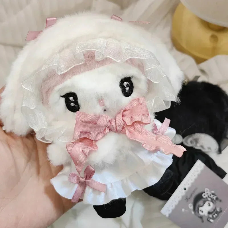 Sanrio Kawaii Anime Lolita My Melody Kuromi Plush Toy 12cm Bag Decoration Pendant Stuffed Plushie Doll Keychain Children's Gifts