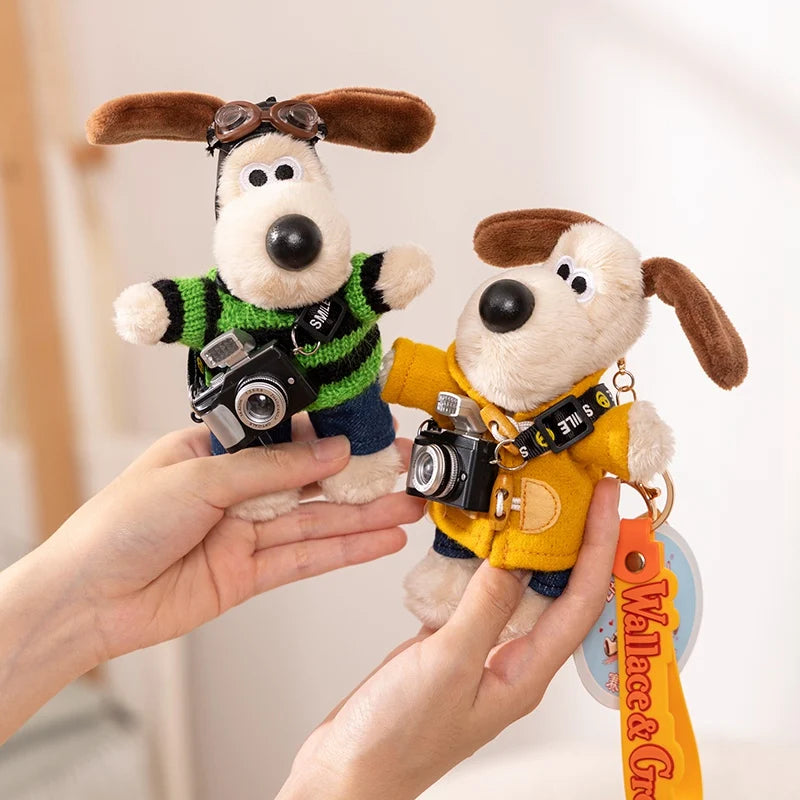 miniso Gromit Plush Doll Wallace Toy Cute Dogs Bag Pendant Key Chain Anime Puppy Stuffed Dolls Xmas Gift Can Change Clothes