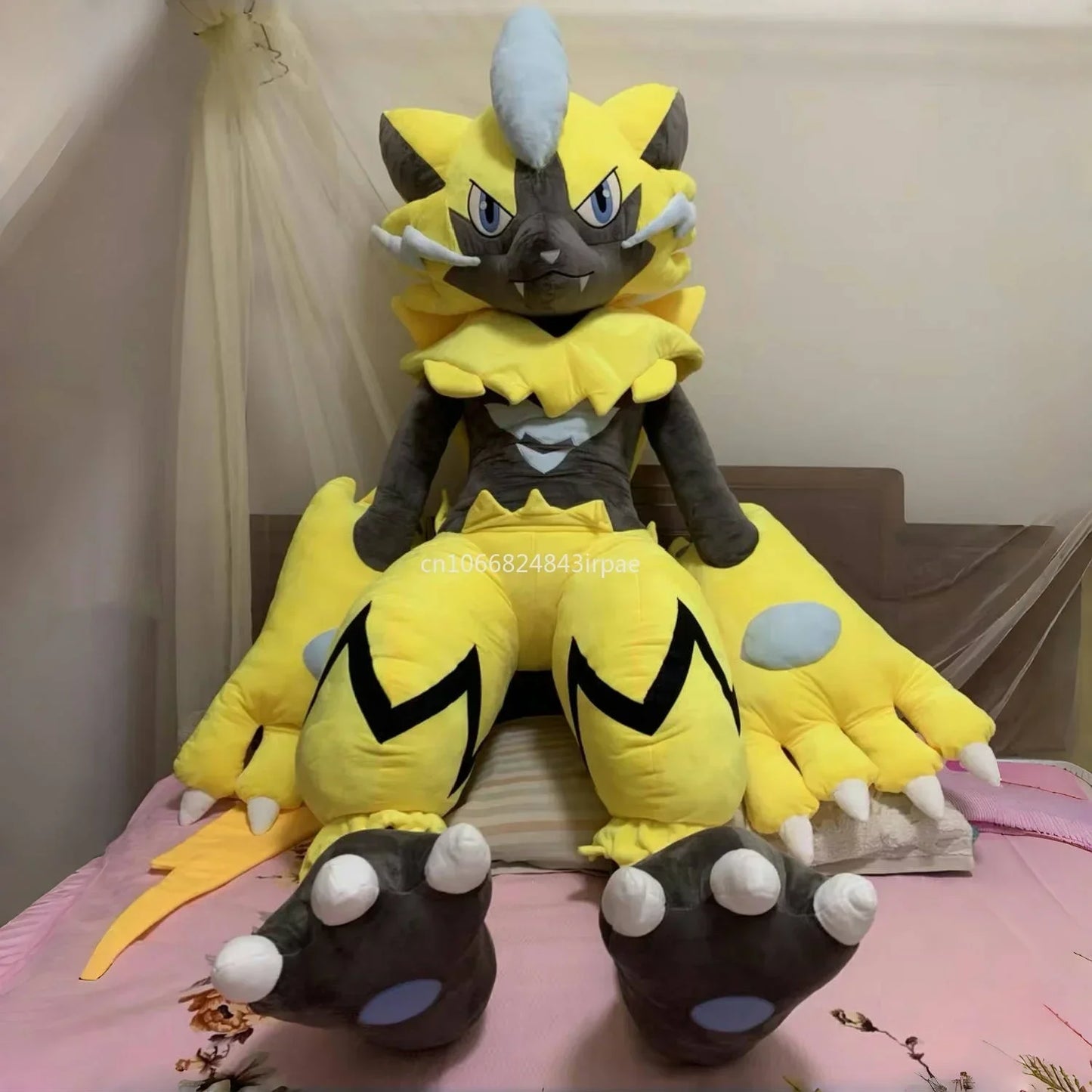 190cm New Super Big Size Pokemon Zeraora Skin Plush Toy Set Anime Pocket Plushies Pillow Cartoon Soft Shell with Zipper Diy Gift