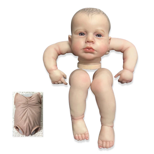 NPK 19inch Finished Reborn Baby Doll Size Already Painted Awake Loulou Lifelike Soft Touch Flexible finished Doll Parts