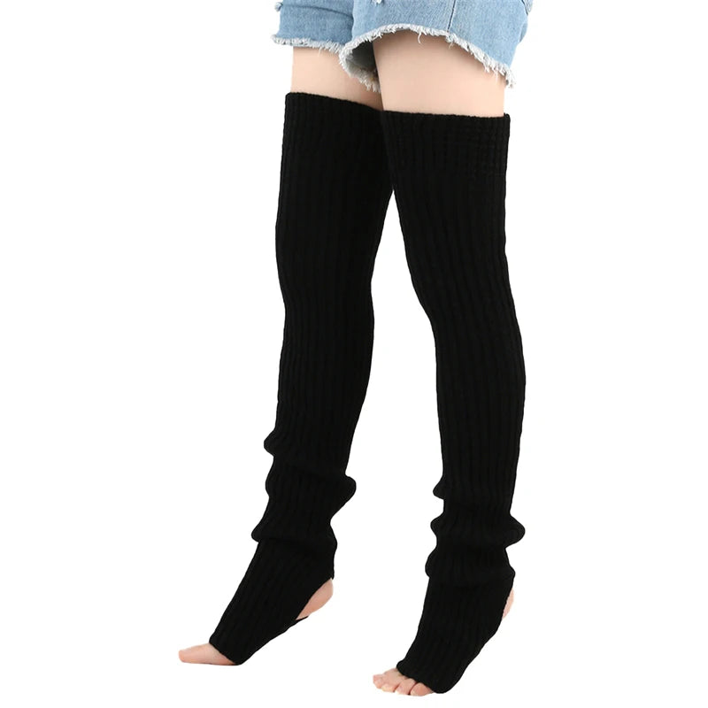 Japanese Vertical Stripe Plush Stockings Autumn Winter Cute Tights Kawaii Lamb Fur Wool Ball Calf Socks Lolita Knee High Socks