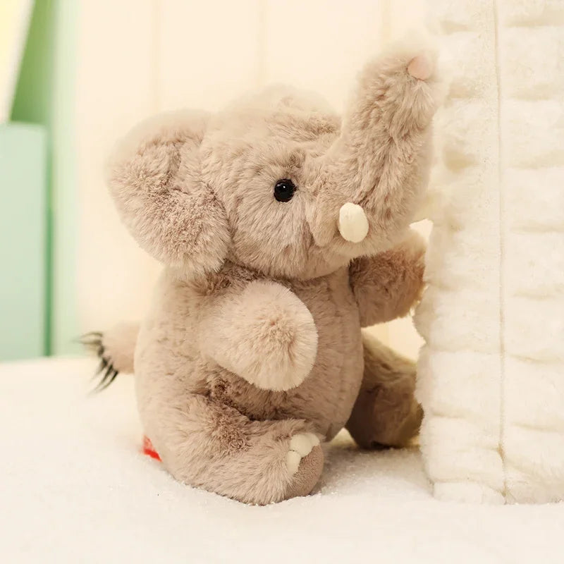 25-45cm Simulation Plush Elephant Doll Toy Fluffy Stuffed Cute Animal Pillow Baby Accompany Xmas Birthday Gift Kids