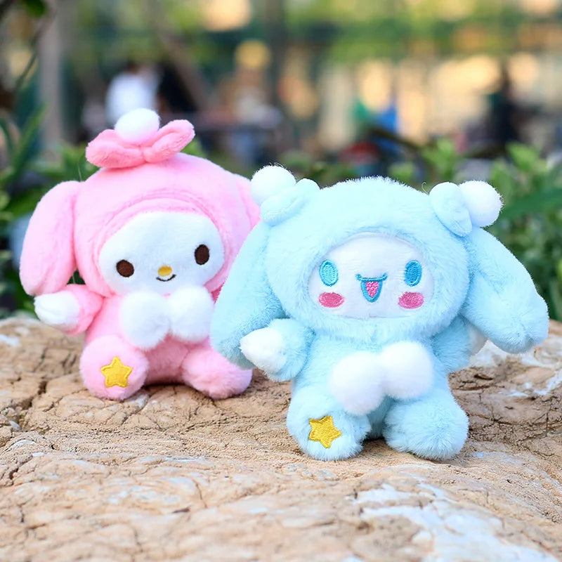 Wholesale 14Cm Plushies Sanrio Keychain Accessories Hello Kitty Plush Toys My Melody Kuromi Keyring Cinnamoroll Backpack Pendant