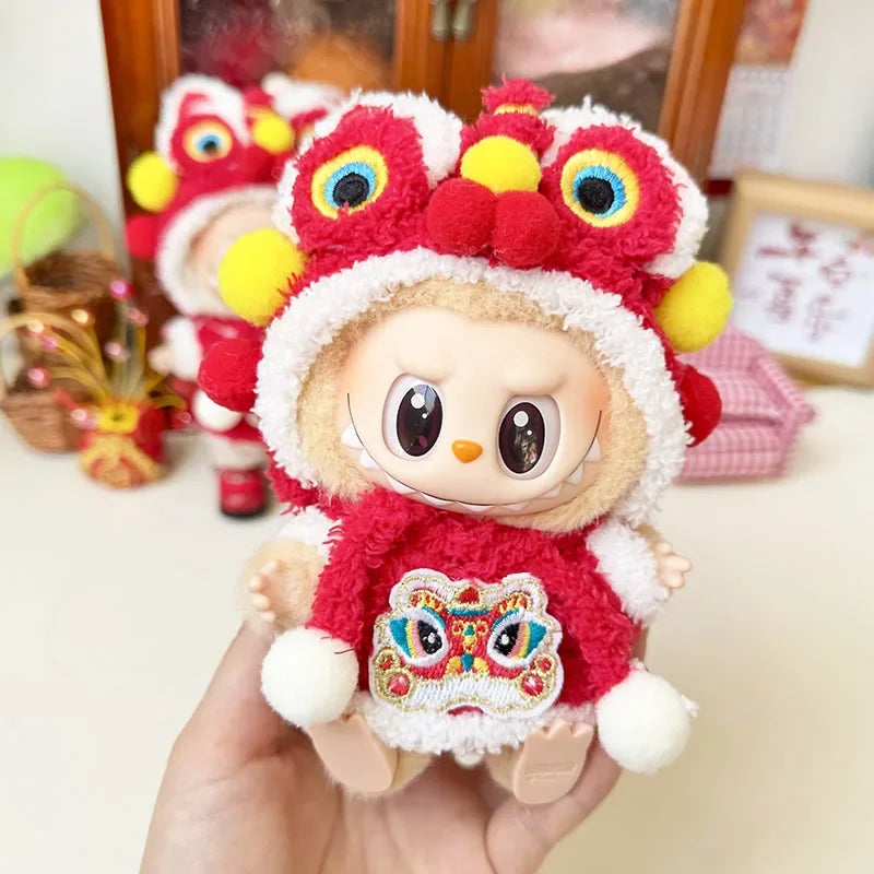 Mini Doll'S Clothes Outfit Accessories For 15-17cm Labubu Idol pendant New Year's Eve Lion and New Year's baby Clothing Gift