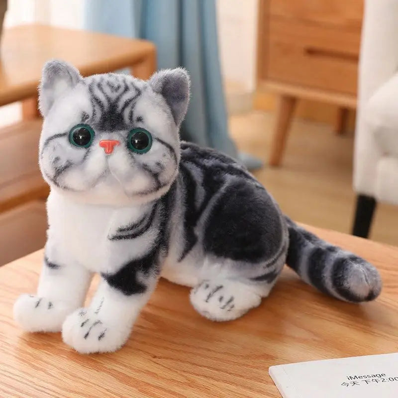 26cm Stuffed Lifelike Cats Plush Toy Simulation American Shorthair Cute Cat Doll Pet Toys Home Decor Gift For Girls Birthday