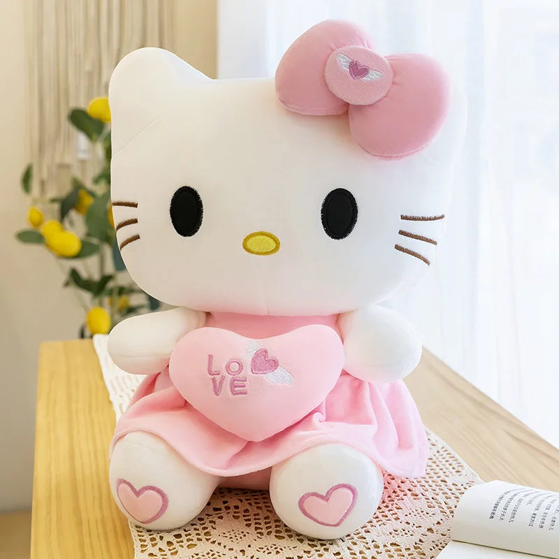 Sanrio Hello Kitty Pink Plush Stuffed Toys Anime Cartoon Plushie Doll Soft Stuffed Pillow Toys For Children Birthday Xmas Gifts