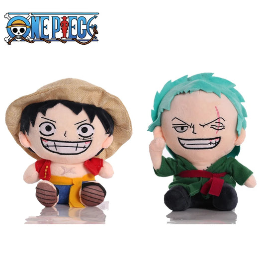 HOT 20cm One Piece Anime Figure Zoro Luffy Chopper Plush Toys Cute Cartoon Plushie Stuffed Dolls Pendant Kids Xmas Gifts