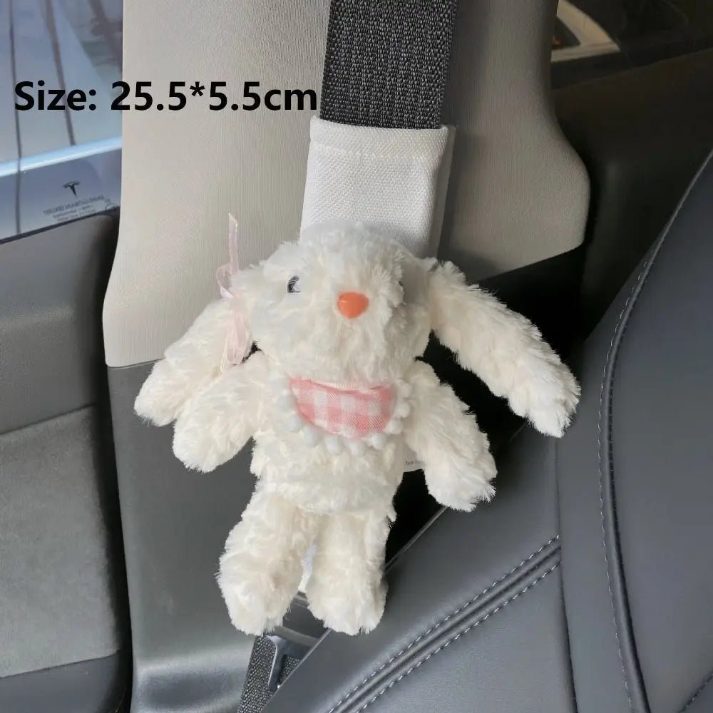 New Plush Rabbit Keychain Cartoon White Keyring Car Accessory Bag Charms