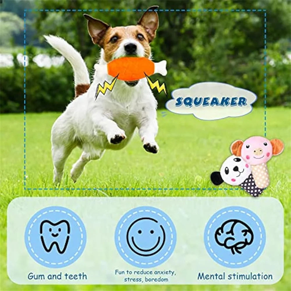 50PCS/Pack Dog Squeaky Toys Bulk, Plush Dog Toys for Small Medium Dog, Cute Stuffed Pets Squeaky Toys Dog Puppy Birthday