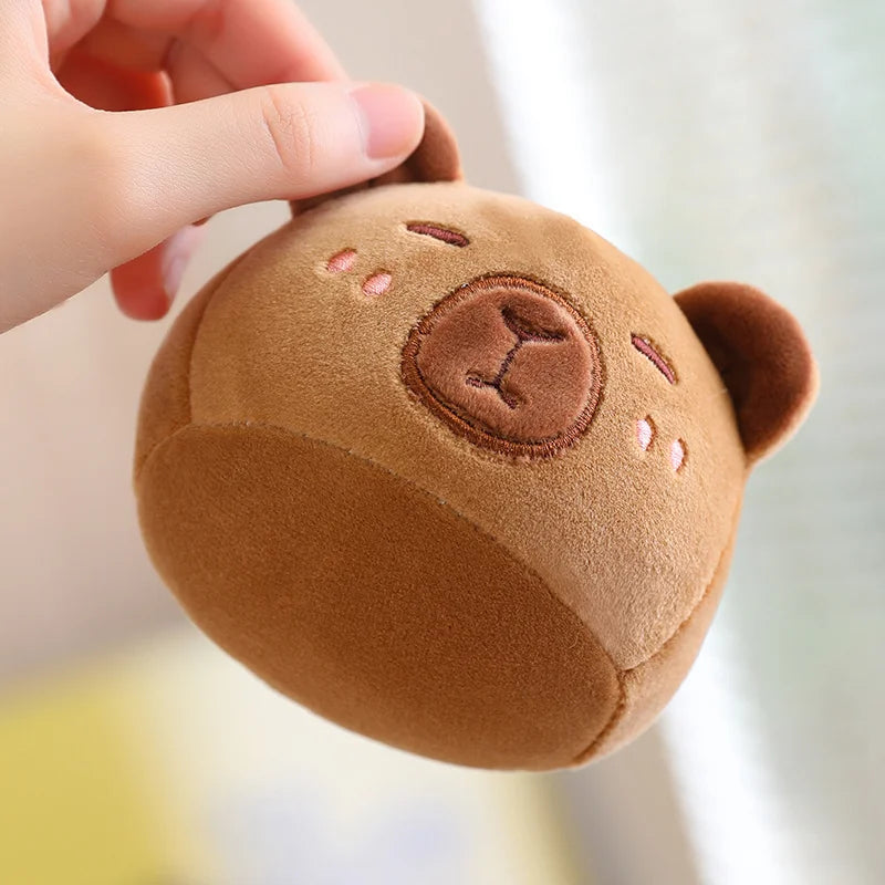 New Capybara Plush Pudding Bag Candy Bag Mini Balls Capybara Pink Dolls Animals Plush Pillow Sofa Cushion Birthday Gift for Kids