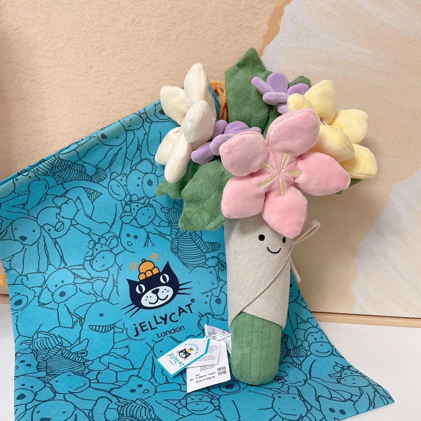 Jellycat Fun Bouquet Holding Flower Doll Doll Girl Gift Valentine's Day Wedding Holding Flower Plush