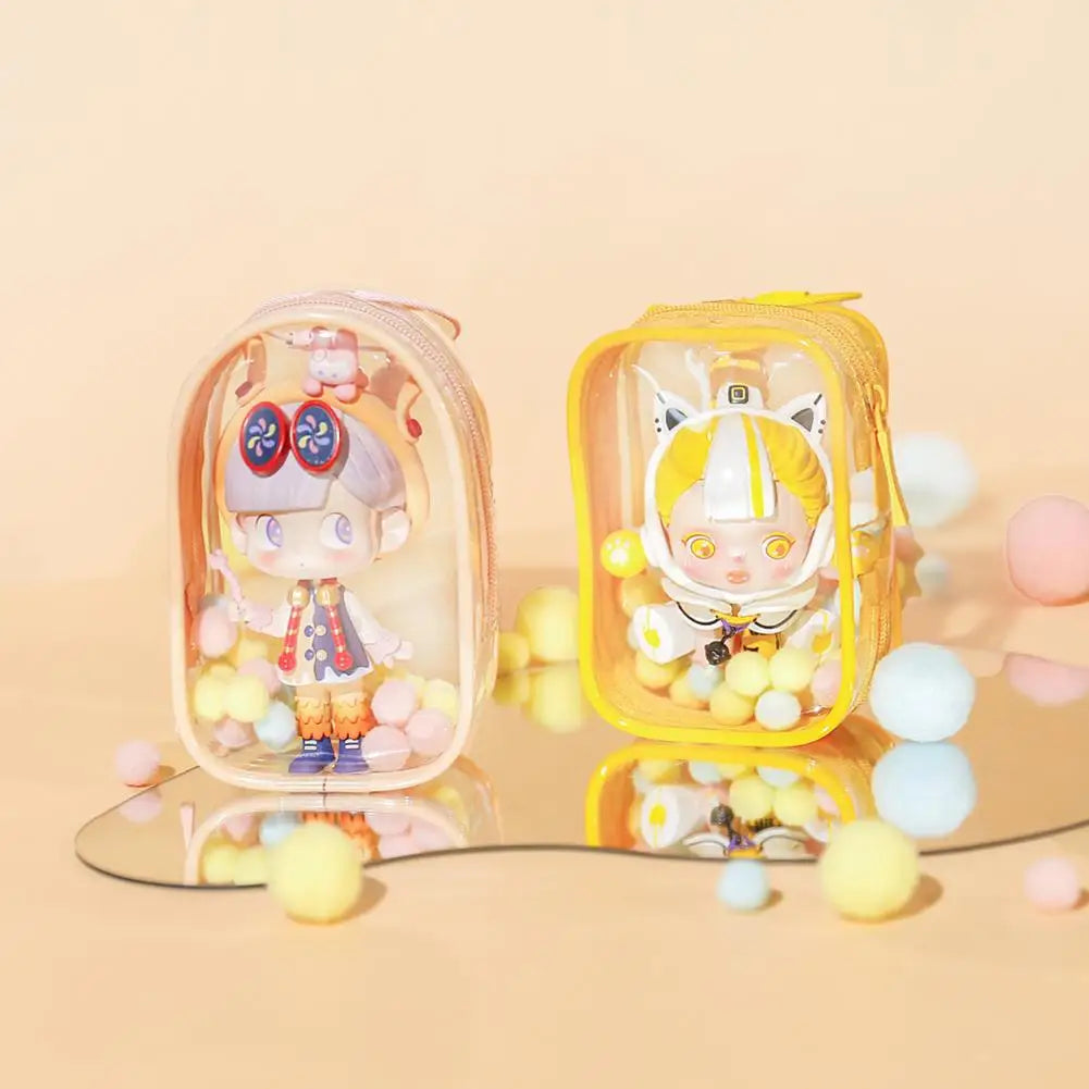 For Labubu Portable Transparent PVC Mystery Doll Organizer Box Selling only bags