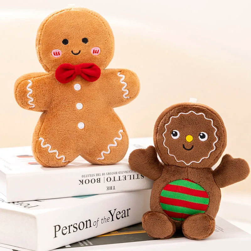 Christmas Decoration Plush Toys Cute Gingerbread Man Plushie Toy Biscuit Man Doll Cartoon Soft Anime Pillow Home Decor Kids Gift