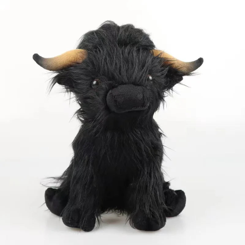 Simulation Highland Cow Plush Animal Doll Soft Stuffed Highland Cow Plush Toy Kawaii Kids Baby Gift Toy Home Room Decor