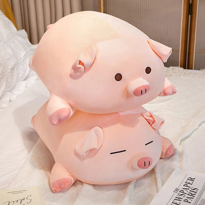 Kawaii Pink Piglet Plush Toy Stuffed Animal Cute Pig Soft Doll Giant Sleeping Pillow for Girl Christmas Birthday Gift Room Decor