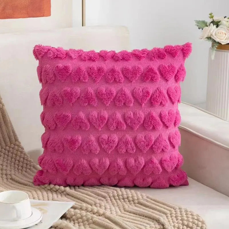 Modern Solid Color Love Plush Throw Pillow Cover,Valentine's Day Cushion Cover, Home,Room,Bedroom,Living Room,Sofa Decor