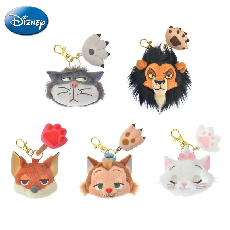 7CM Kawaii Disney Cartoon Plush Keychain Marie Judy Nick NEW Plush Series knapsack Pendant Plush Doll Christmas gift Ornament