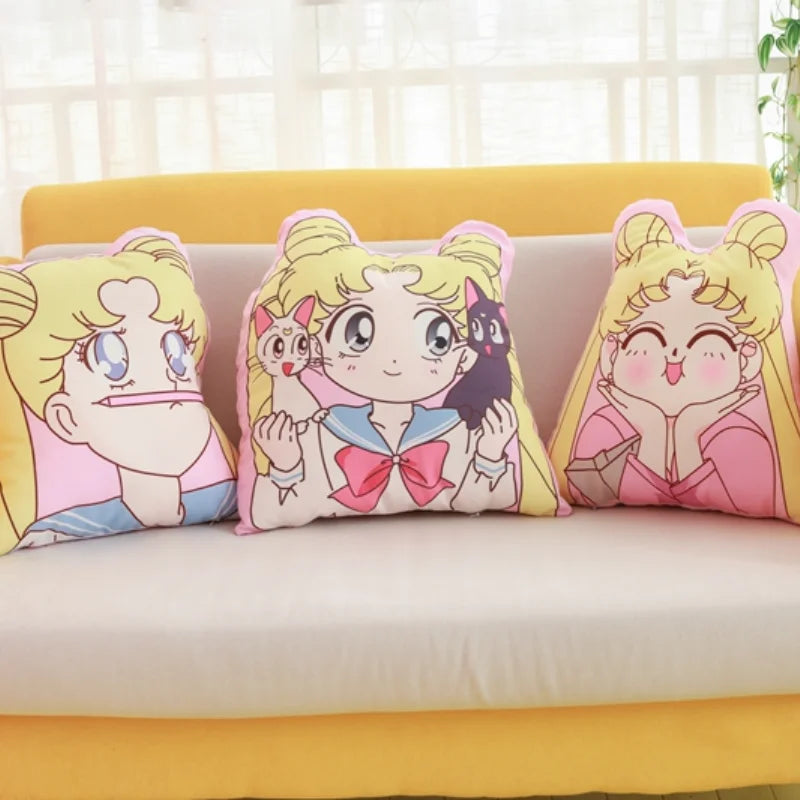 Anime Sailor Moon Plush Pillows Cartoon Image Printed Stuffed Kawaii Room Decor Girlish Sofa Cushion Exquisite Gift For Girls