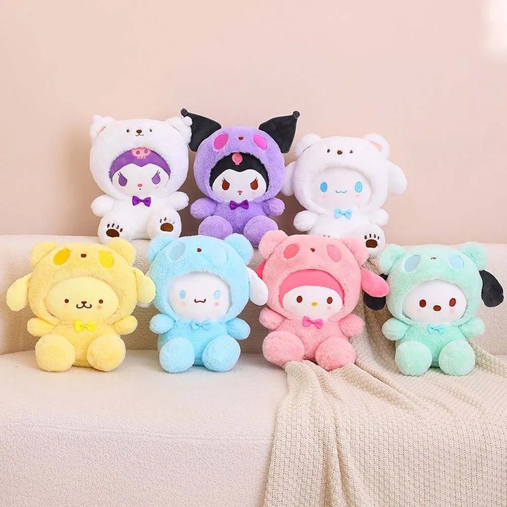 25cm Anime Sanrio Plush Doll Toys  Kawaii Hello Kitty Kuromi My Melody Cinnamoroll Cartoon Cute Plush Stuffed Toy Kids Gifts