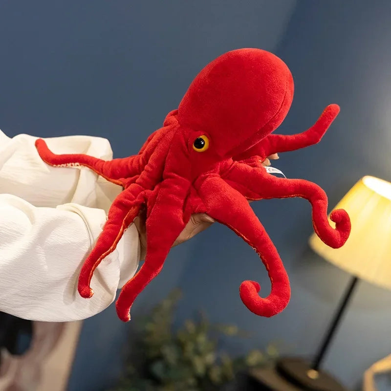 Cute Lifelike Octopus Plush Toy Lovely Soft Stuffed Ocean Animal Doll Throw Pillow Funny Companion Gift