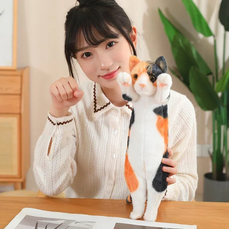 25/40/58CM Kawaii Raise Hand Kitten Plush Toys Lovely Caicai Cat Black Cat Dolls Stuffed Soft Animal Toy Nice Birthday Gifts