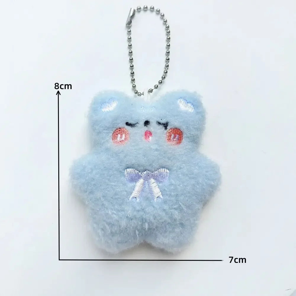 Hobbies Plush Bear Shaped Keychain Blue Pink White Pink Mini Key Pendant Plush Doll Pendant