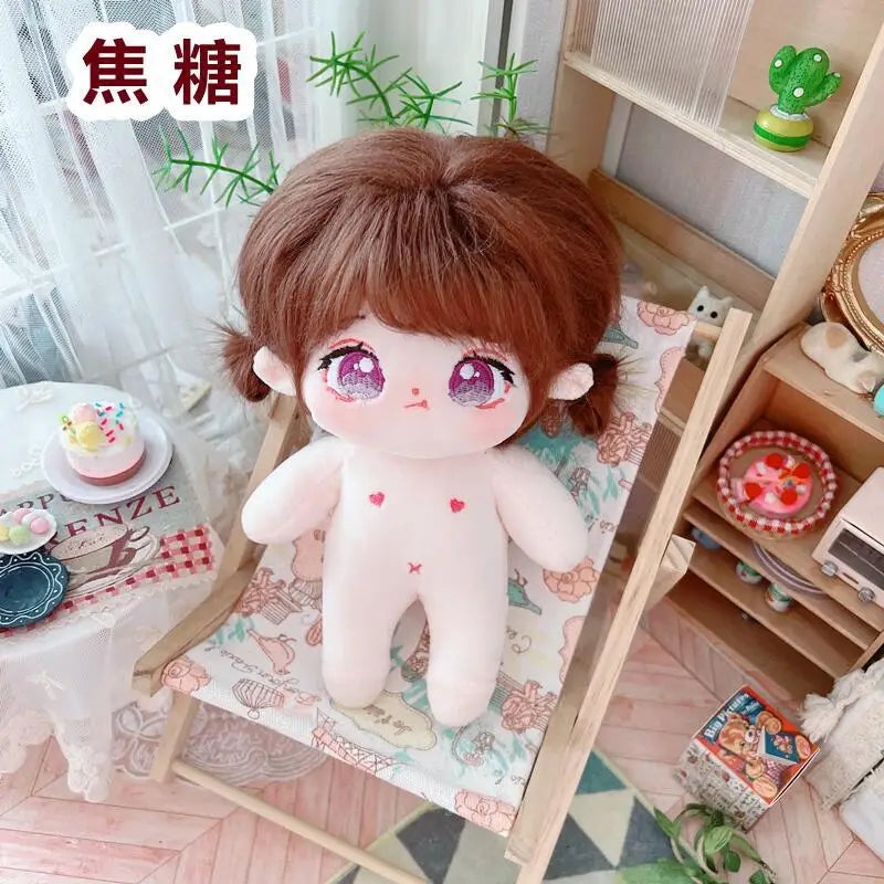 20cm IDol Doll Skeleton No attributes Star Plush Cotton Dolls Cute long Fried Hair Curly Hair Toys Fans Collection Children Gift