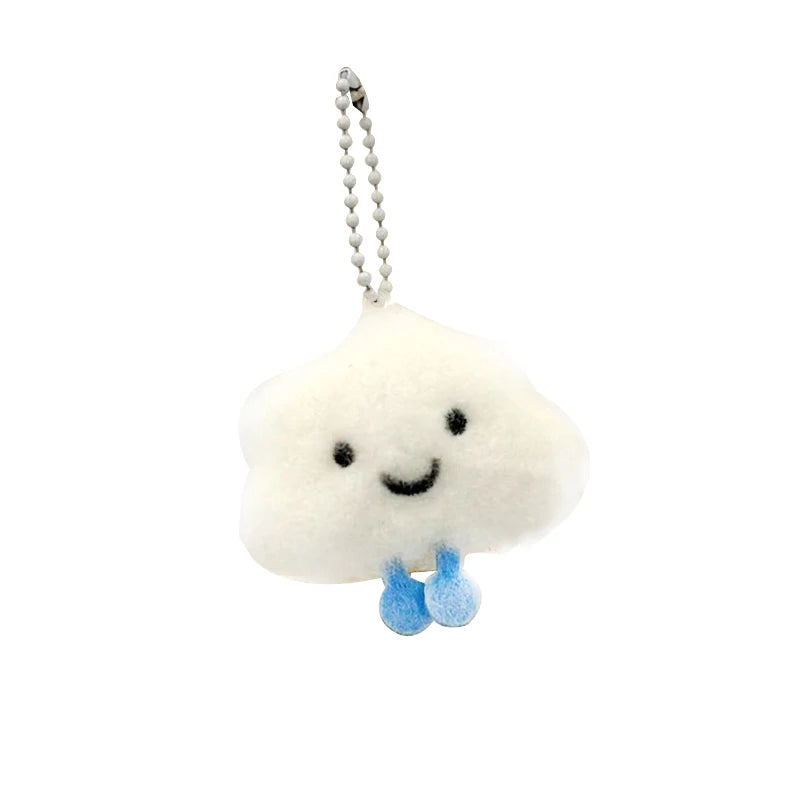 Cute Plush Cloud Doll Squeak Keychain Kawaii Fluffy Soft Stuffed Toy Backpack Charms Pendant Friendship Couple Gift For Kids