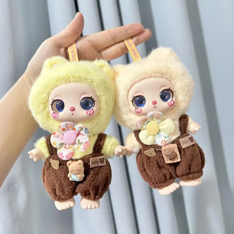 16cm Mini Plush Doll'S Clothes Outfit Accessories For Liila LUCKY CAT Idol happy bear overalls Clothing Gift