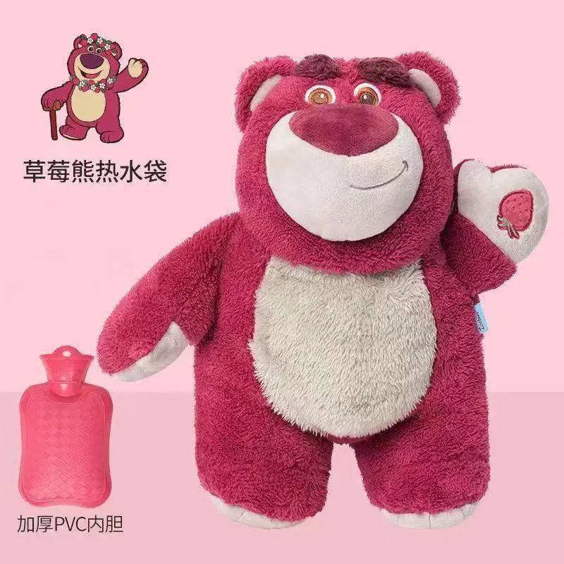 Anime Disney Stitch Angel Lotso Plush Hand Warm Bottle Hot Water Bottles Winter Portable Warm Hand Bag Birthday Kids Gifts