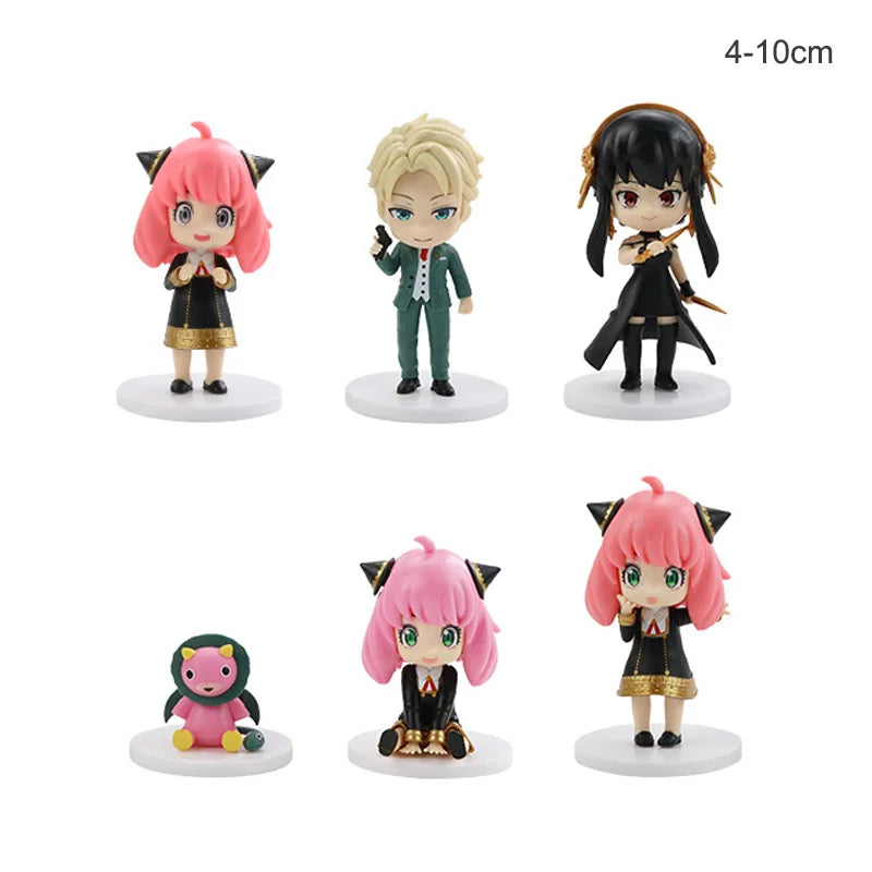 6Pcs SPY x FAMILY Anime Figures Anya Forger Loid Forger Yor Forger SPY FAMILY Pvc Action Figure Model Toys Doll Collection Toy