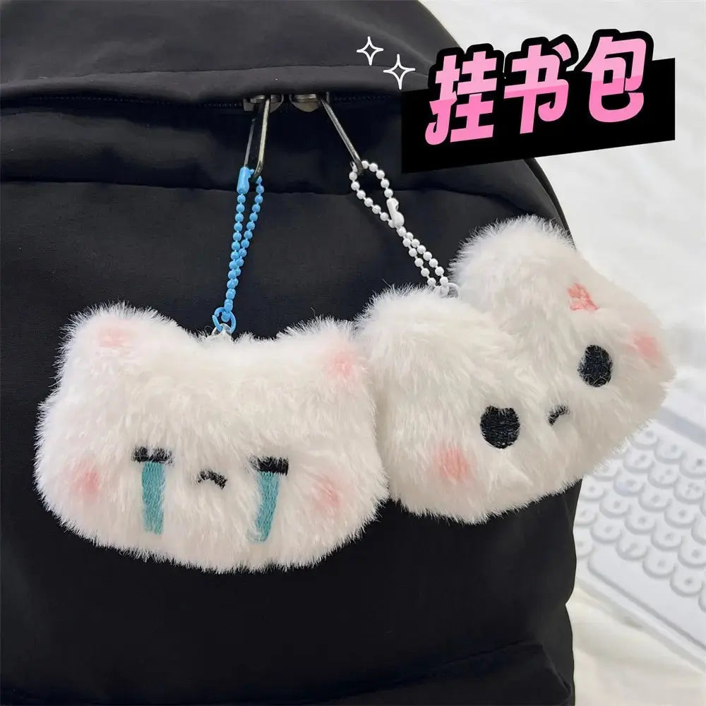 Cartoon Plush Rabbit Doll Toy Keychain Sweet Cute Bag Pendant Charms Car Keyring Accessories For Women Couples Kawaii Gift