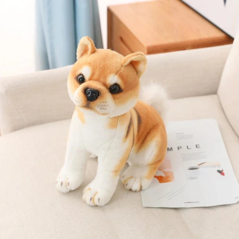 Soft Realistic Dog Plush Toy Funny Simulation Stuffed Little Shiba Inu Puppy Dolls Lovely Birthday Gift for Baby Kids Girls