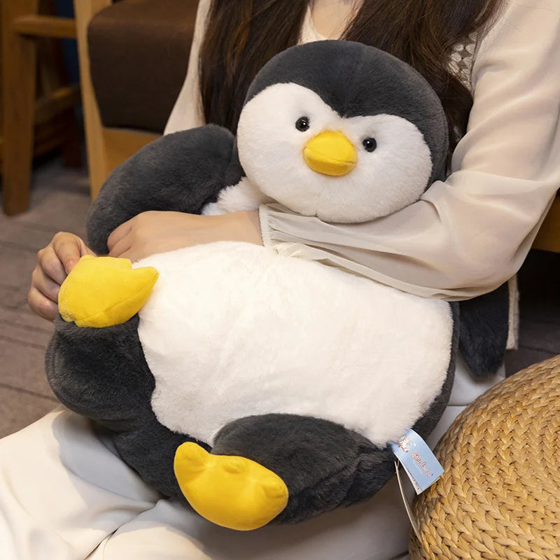 45/60/80cm Giant Sitting Soft Stuffed Lazy Penguin Pillow Plush Animals Cuddly Fat Penguin Toys Room Sofa Decor Elegant Gift