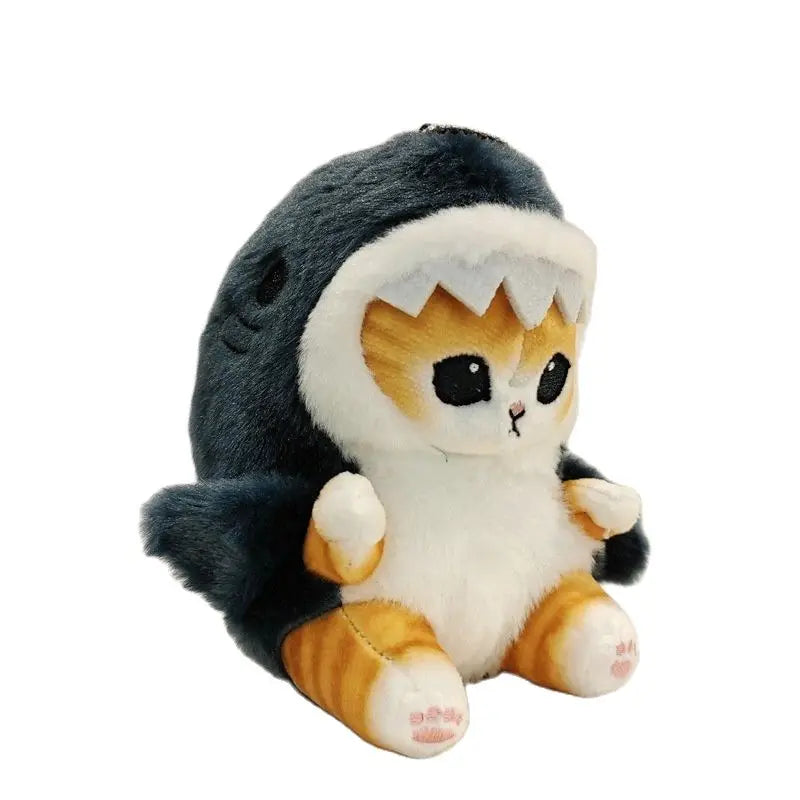 12cm Hot Cute Shark Cat Fried Shrimp Cat Plush Doll Pendant Doll Beautiful Room Car Bag Decoration Pendant Opening Holiday Gift