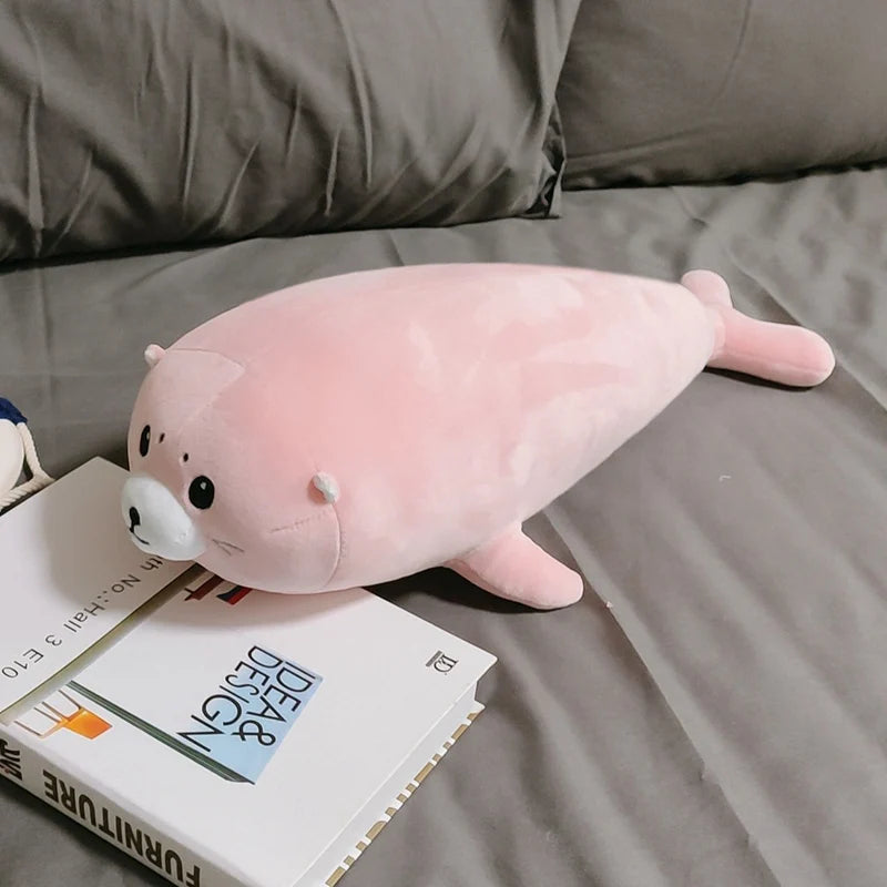 50cm-90cm Cute Seal Plush Toy Soft Sea World Animal Soft Stuffed Sea Lion Plush Doll Sleeping Pillow Children Birthday Gift