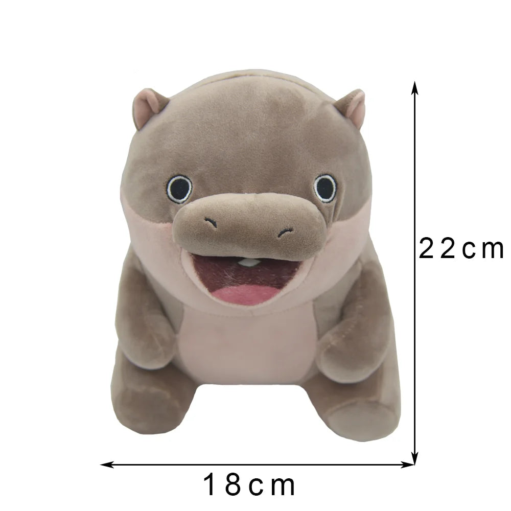 TreasuringU Hippos Moo Deng Plush Toys Cute Baby Hippopotamus Stuffed Pillow Christmas House Slippers Toy