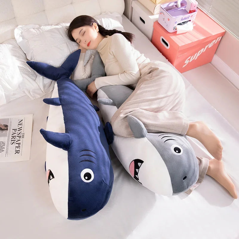 Shark Plush Pillow Big Stuffed Animal Toy Cute Plushie Doll Soft Hugging Sleeping Pet Throw Pillow Cushion Gift for Girl Boy