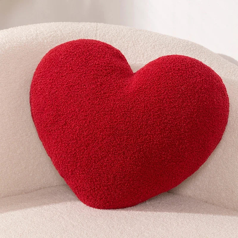 Simulation Red Heart Throw Pillow Stuffed Plush Toys Soft Cartoon Dolls Home Decor Comfortable Funny Gift Birthday Present