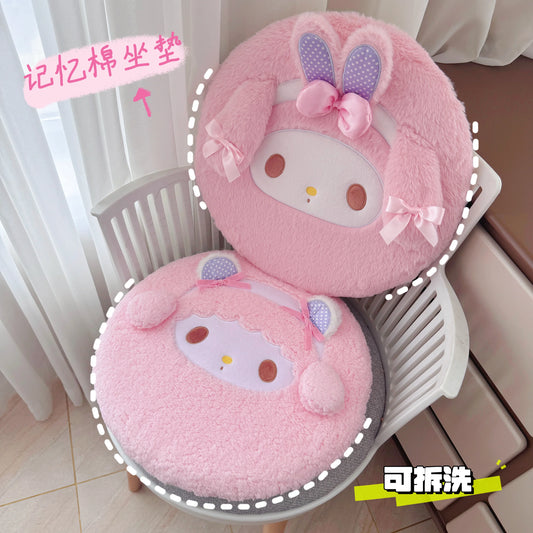 Sanrio Cartoon Memory Foam My Melody Seat Cushion Kawaii My Sweet Piano Sitting Cushion Chair Back Cushion Non-slip Girl