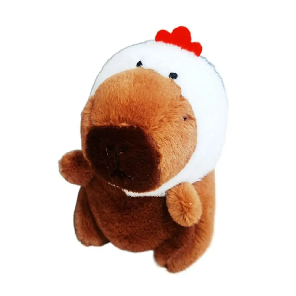 Multicolor Plush Capybara Keychain Cute Toy Cartoon Capybara Headgear Capybara Doll Accessories Guinea Pig Fluffty Animal Doll