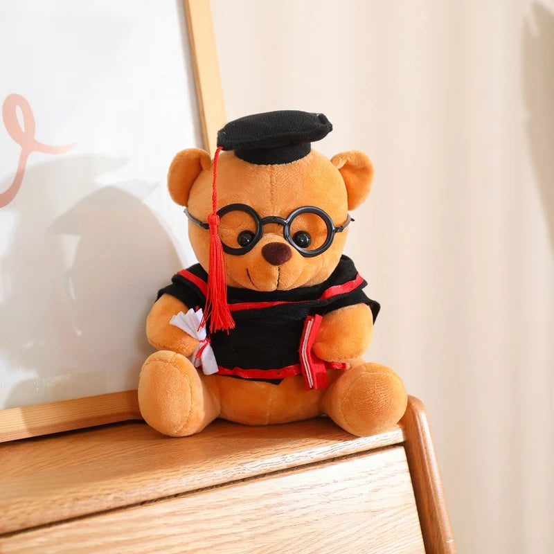 20cm/23cm Cute Dr. Bear Plush Toy Stuffed Soft Bear Animal Dolls Graduation Gifts for Kids Children Girls Decoration