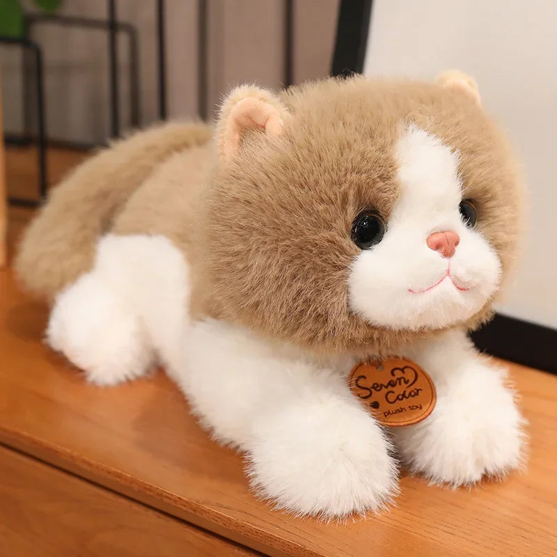 Simulation Cat Plush Stuffed Lifelike Kitty Doll Animal Pet Kitten Toy For Children Home Decoration Baby Birthday Christmas Gift