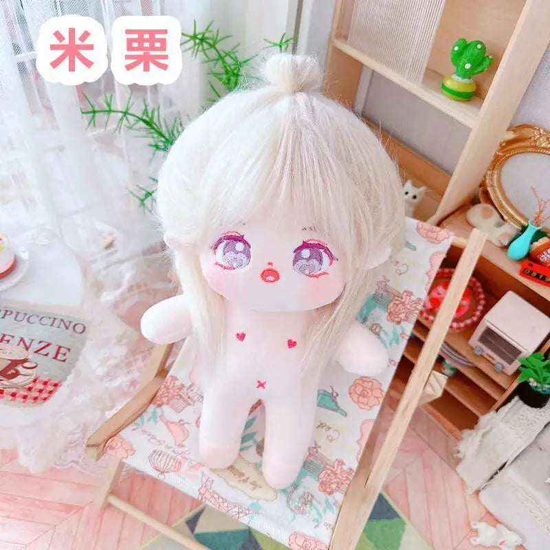 20cm IDol Doll Skeleton No attributes Star Plush Cotton Dolls Cute long Fried Hair Curly Hair Toys Fans Collection Children Gift