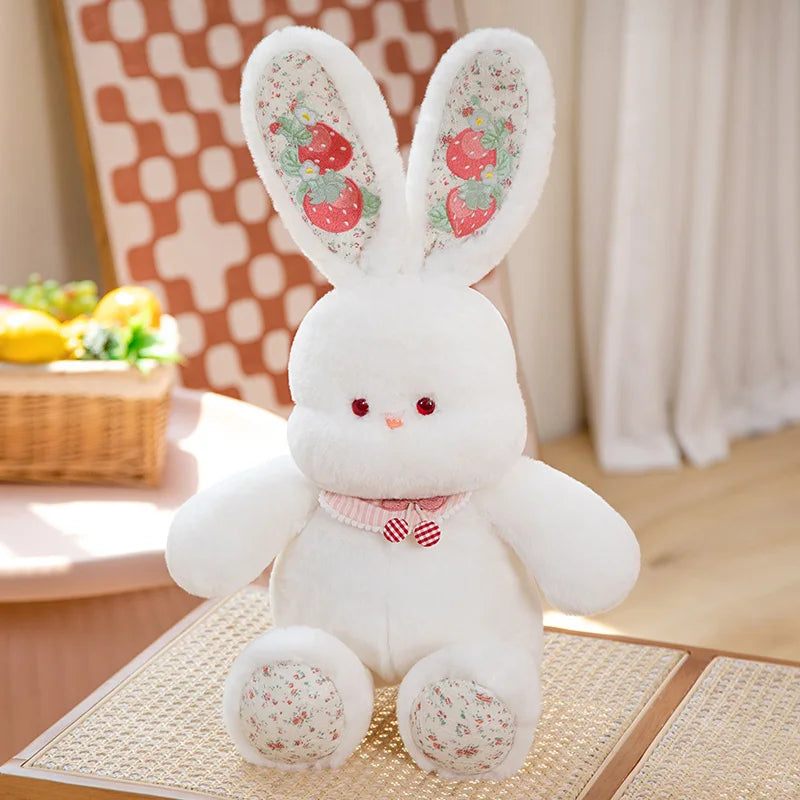 60cm Super Cute Soft Stuffed Animals Sitting White Rabbit With Long Colorful Ears Toys Plush Bunny Dolls Baby Daughter Peluche