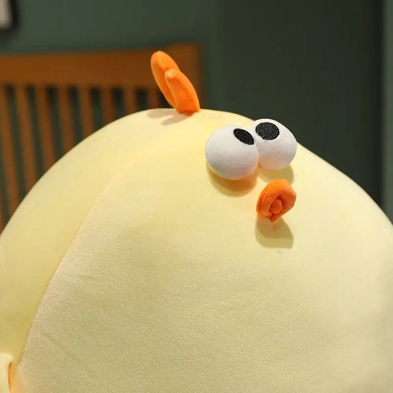 Squishy Yellow Chick Doll Stuffed Fatty Soft Chicken Animal Plush Toy Elastic Pillow Cuddly Toy Comforting Birthday Gift