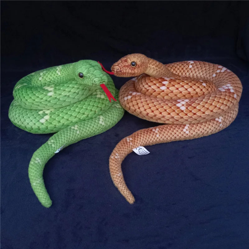 190/280cm Simulation Snakes Plush Toy Stuffed Animal Snake Plushie Long Large pythons Tricky Game Halloween Kids Boys Gift Decor