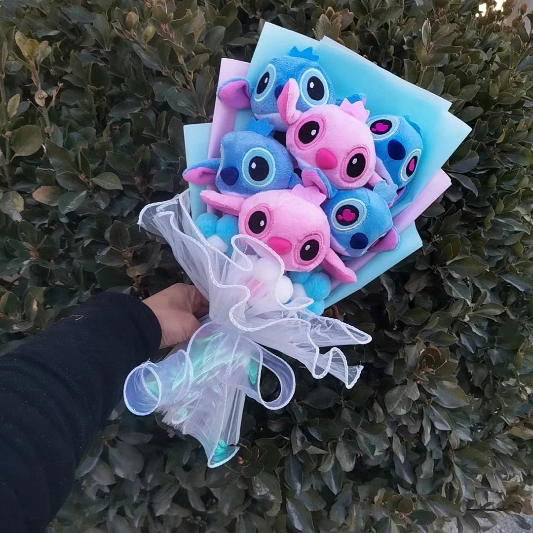 Anime Lilo and Stitch Bouquet Cartoon Stuffed Plush Doll Toy Animals Valentine's Day Christmas Birthday Wedding Party Gifts